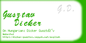 gusztav dicker business card